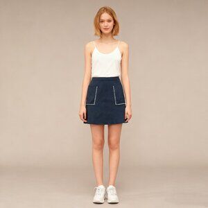 Woman's NWOT Black Pearl Rhinestone Knit Skirt Pull on Elastic waist One Size